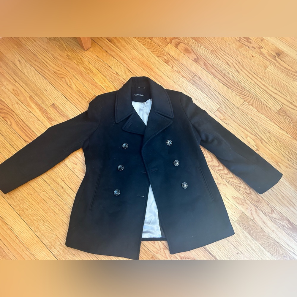 Calvin Klein Wool Blend Women's Peacoat Black 12